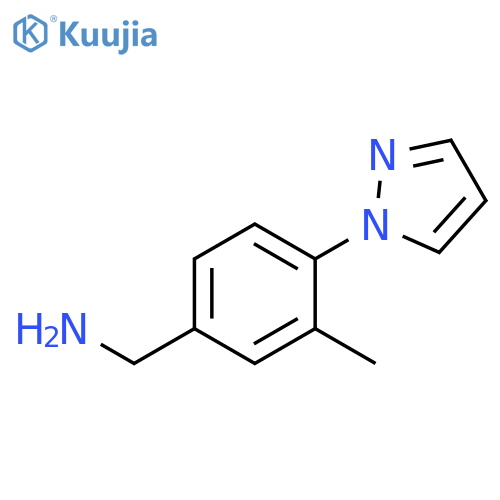 3-methyl-4-(1H-pyrazol-1-yl)phenylmethanamine structure