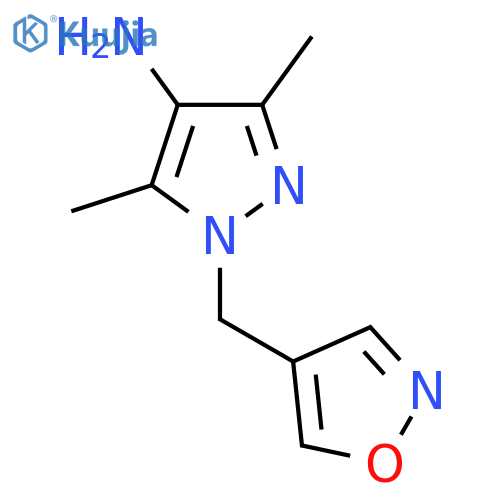 3,5-dimethyl-1-(1,2-oxazol-4-yl)methyl-1H-pyrazol-4-amine structure