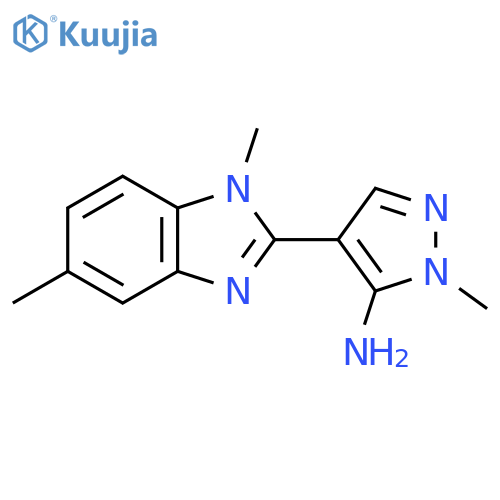4-(1,5-dimethyl-1H-1,3-benzodiazol-2-yl)-1-methyl-1H-pyrazol-5-amine structure