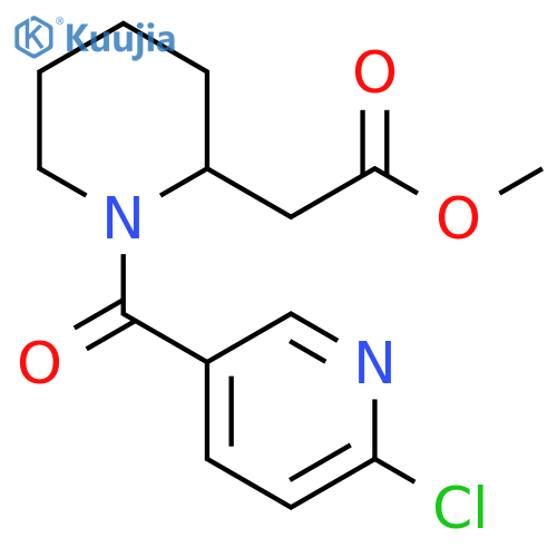 methyl 2-1-(6-chloropyridine-3-carbonyl)piperidin-2-ylacetate structure