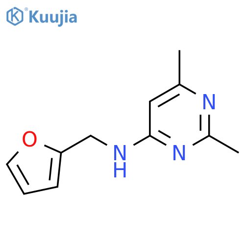 N-[(furan-2-yl)methyl]-2,6-dimethylpyrimidin-4-amine structure