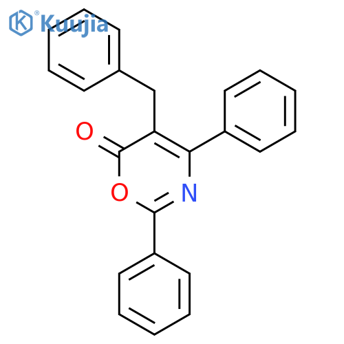6H-1,3-Oxazin-6-one, 2,4-diphenyl-5-(phenylmethyl)- structure