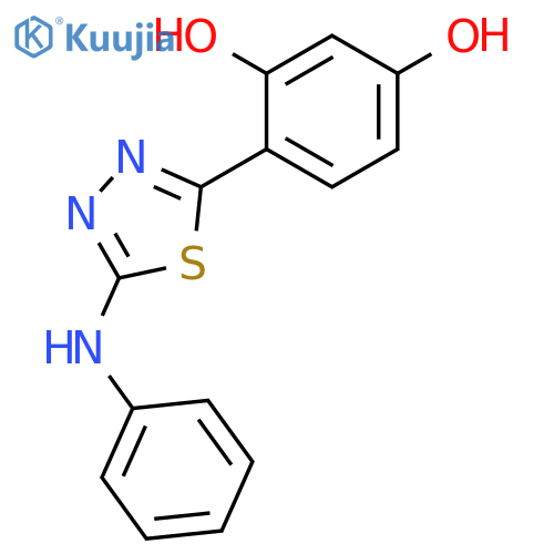 1,3-Benzenediol, 4-[5-(phenylamino)-1,3,4-thiadiazol-2-yl]- structure