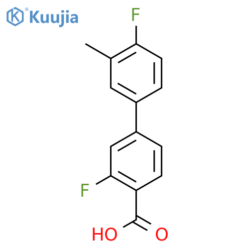 2-Fluoro-4-(4-fluoro-3-methylphenyl)benzoic acid structure