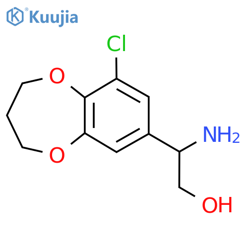 2-amino-2-(9-chloro-3,4-dihydro-2H-1,5-benzodioxepin-7-yl)ethan-1-ol structure