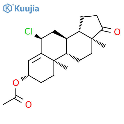 Androst-4-en-17-one, 3-(acetyloxy)-6-chloro-, (3b,6a)- structure