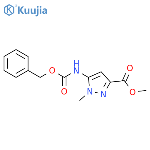 1H-Pyrazole-3-carboxylic acid, 1-methyl-5-[[(phenylmethoxy)carbonyl]amino]-, methyl ester structure