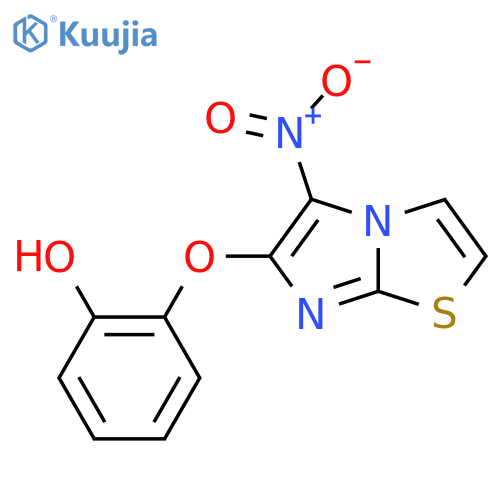 2-({5-Nitroimidazo2,1-b1,3thiazol-6-yl}oxy)phenol structure