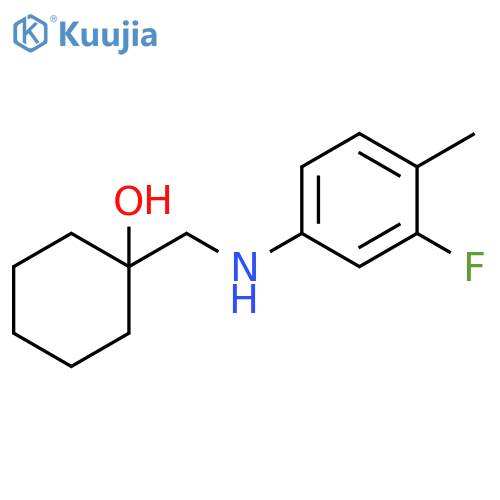 1-{(3-fluoro-4-methylphenyl)aminomethyl}cyclohexan-1-ol structure