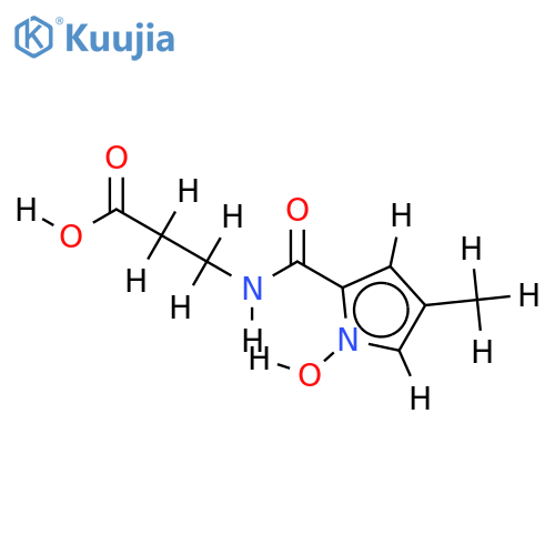 N-(1-hydroxy-4-methylpyrrole-2-carbonyl)-(3-aminopropionic) acid structure