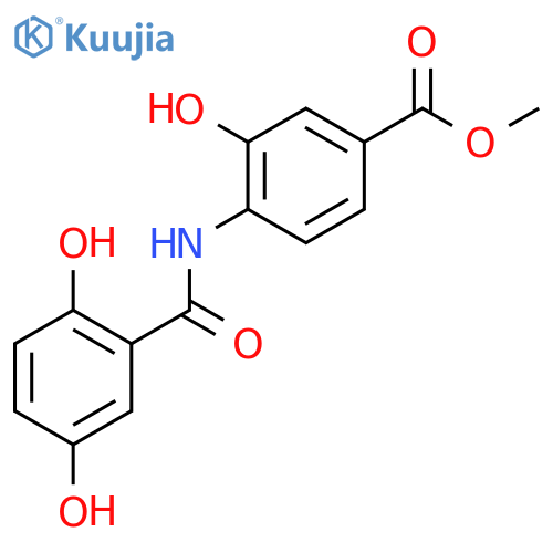 methyl 4-{[(2,5-dihydroxyphenyl)carbonyl]amino}-3-hydroxybenzoate structure