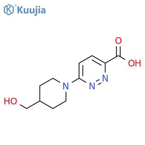 6-(4-(Hydroxymethyl)piperidin-1-yl)pyridazine-3-carboxylic acid structure