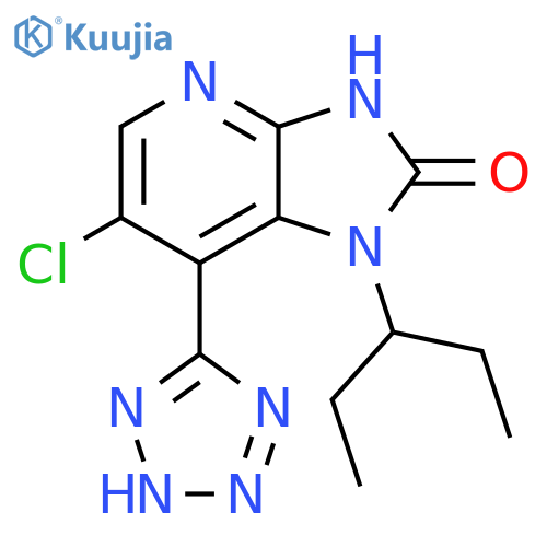 2H-Imidazo[4,5-b]pyridin-2-one, 6-chloro-1-(1-ethylpropyl)-1,3-dihydro-7-(2H-tetrazol-5-yl)- structure