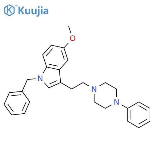 1H-Indole,5-methoxy-1-(phenylmethyl)-3-[2-(4-phenyl-1-piperazinyl)ethyl]- structure