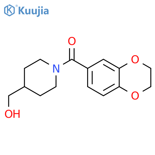 (2,3-Dihydrobenzo[b][1,4]dioxin-6-yl)(4-(hydroxymethyl)piperidin-1-yl)methanone structure