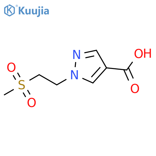 1-(2-methanesulfonylethyl)-1H-pyrazole-4-carboxylic acid structure