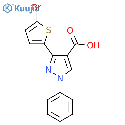 3-(5-Bromothiophen-2-yl)-1-phenyl-1H-pyrazole-4-carboxylic acid structure