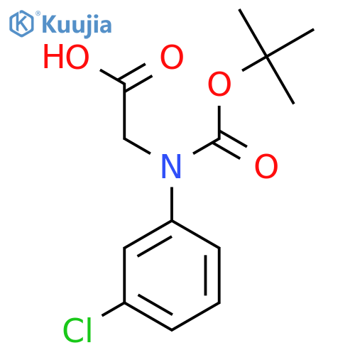 2-{(tert-butoxy)carbonyl(3-chlorophenyl)amino}acetic acid structure