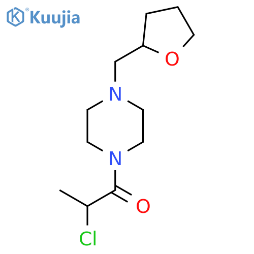 2-Chloro-1-{4-[(oxolan-2-yl)methyl]piperazin-1-yl}propan-1-one structure