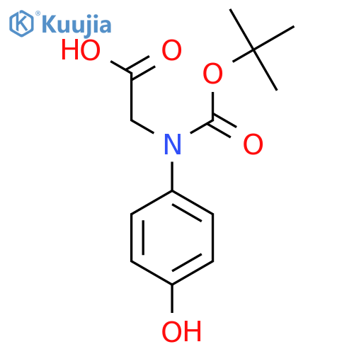 2-{(tert-butoxy)carbonyl(4-hydroxyphenyl)amino}acetic acid structure
