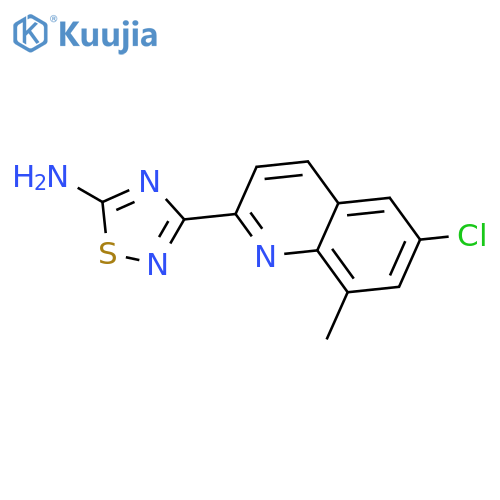 3-(6-chloro-8-methyl-2-quinolinyl)-1,2,4-thiadiazol-5-amine structure