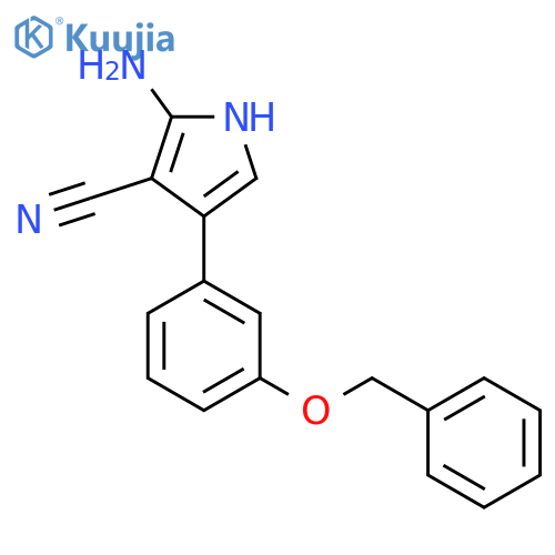 2-amino-4-[3-(benzyloxy)phenyl]-1H-pyrrole-3-carbonitrile structure