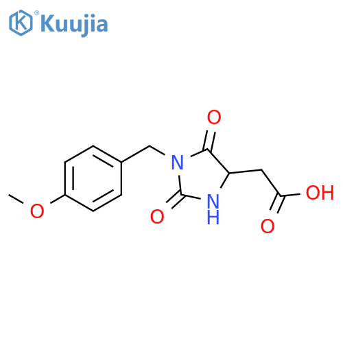 [1-(4-methoxybenzyl)-2,5-dioxoimidazolidin-4-yl]acetic acid structure
