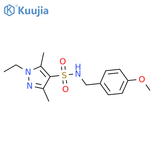 1-Ethyl-N-(4-methoxybenzyl)-3,5-dimethyl-1H-pyrazole-4-sulfonamide structure