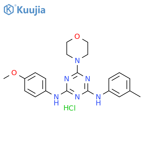 N2-(4-methoxyphenyl)-N4-(3-methylphenyl)-6-(morpholin-4-yl)-1,3,5-triazine-2,4-diamine hydrochloride structure