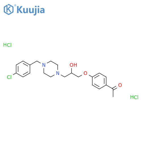 1-4-(3-{4-(4-chlorophenyl)methylpiperazin-1-yl}-2-hydroxypropoxy)phenylethan-1-one dihydrochloride structure