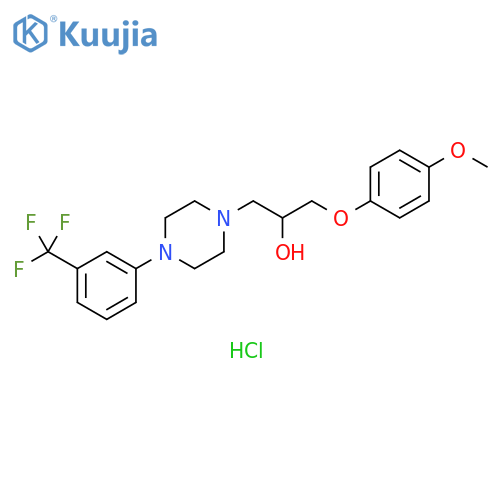 1-(4-methoxyphenoxy)-3-{4-[3-(trifluoromethyl)phenyl]piperazin-1-yl}propan-2-ol hydrochloride structure