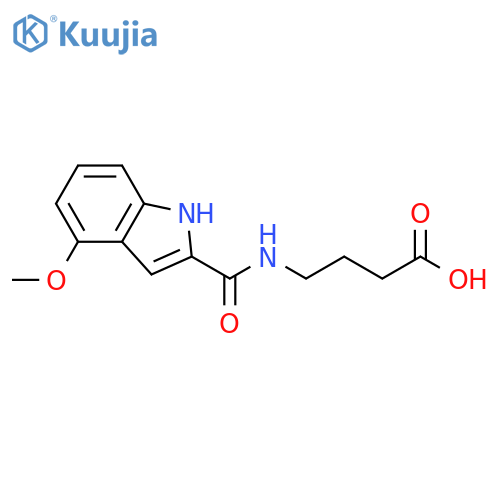 4-(4-methoxy-1H-indole-2-carboxamido)butanoic acid structure