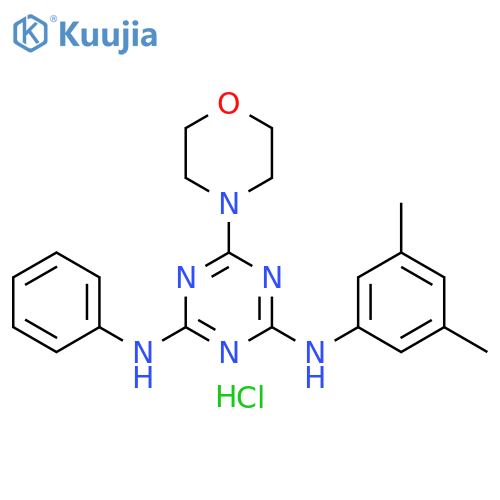 N2-(3,5-dimethylphenyl)-6-(morpholin-4-yl)-N4-phenyl-1,3,5-triazine-2,4-diamine hydrochloride structure