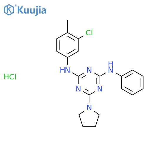N2-(3-chloro-4-methylphenyl)-N4-phenyl-6-(pyrrolidin-1-yl)-1,3,5-triazine-2,4-diamine hydrochloride structure