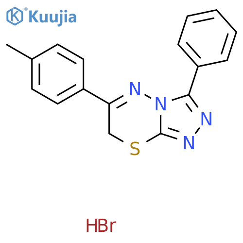 6-(4-methylphenyl)-3-phenyl-7H-[1,2,4]triazolo[3,4-b][1,3,4]thiadiazine hydrobromide structure