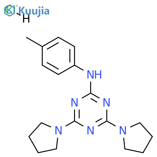 N-(4-methylphenyl)-4,6-bis(pyrrolidin-1-yl)-1,3,5-triazin-2-amine hydrochloride structure