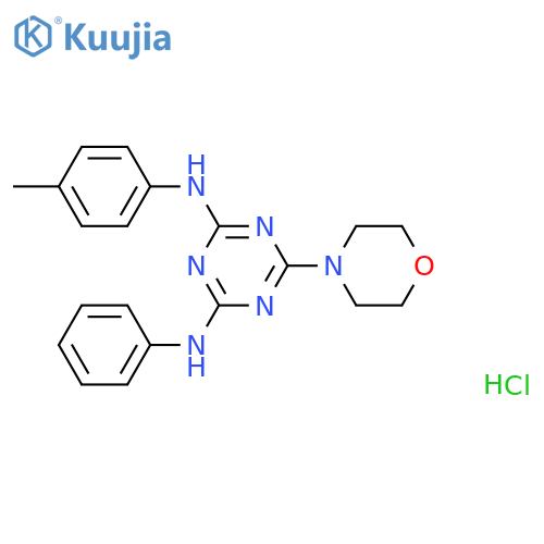 N2-(4-methylphenyl)-6-(morpholin-4-yl)-N4-phenyl-1,3,5-triazine-2,4-diamine hydrochloride structure