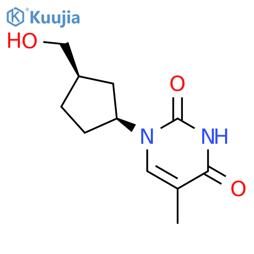 2,4(1H,3H)-Pyrimidinedione,1-[(1S,3R)-3-(hydroxymethyl)cyclopentyl]-5-methyl- structure