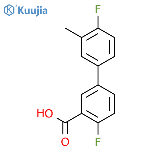 2-Fluoro-5-(4-fluoro-3-methylphenyl)benzoic acid structure