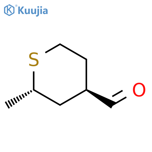 2H-Thiopyran-4-carboxaldehyde,tetrahydro-2-methyl-, trans- (9CI) structure