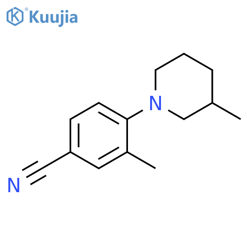 3-methyl-4-(3-methylpiperidin-1-yl)benzonitrile structure