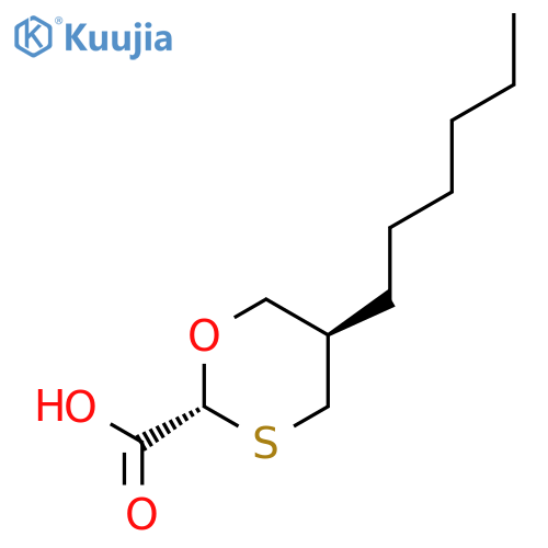 1,3-Oxathiane-2-carboxylic acid, 5-hexyl-, trans- structure