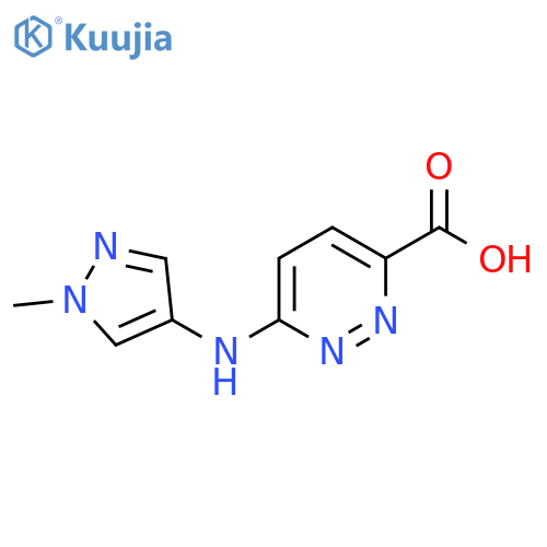 6-(1-methyl-1H-pyrazol-4-yl)aminopyridazine-3-carboxylic acid structure
