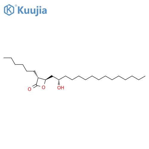 (3R,4R)-3-Hexyl-4-(2S)-2-hydroxypentadecyl-2-oxetanone structure