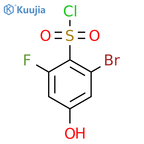 2-Bromo-6-fluoro-4-hydroxybenzenesulfonyl chloride structure