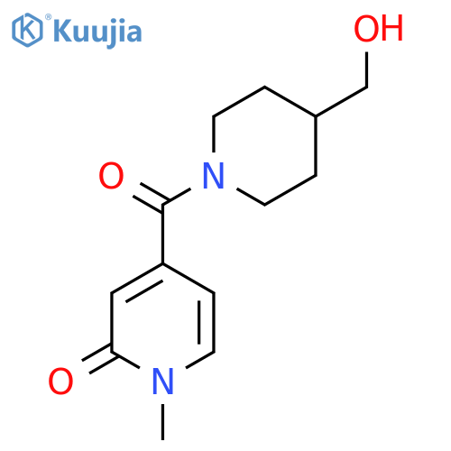 4-4-(Hydroxymethyl)piperidine-1-carbonyl-1-methyl-1,2-dihydropyridin-2-one structure