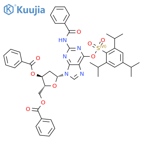 Guanosine, N-benzoyl-2′-deoxy-, 3′,5′-di-O-benzoate 6-[2,4,6-tris(1-methylethyl)benzenesulfonate] structure