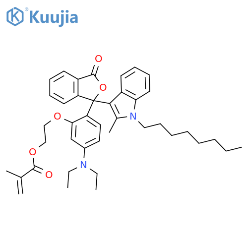 2-PROPENOIC ACID, 2-METHYL-, 2-[5-(DIETHYLAMINO)-2-[1,3-DIHYDRO-1-(2-METHYL-1-OCTYL-1H-INDOL-3-YL)-3-OXO-1-ISOBENZOFURANYL]PHENOXY]ETHYL ESTER structure