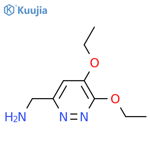 5,6-diethoxy-3-Pyridazinemethanamine structure