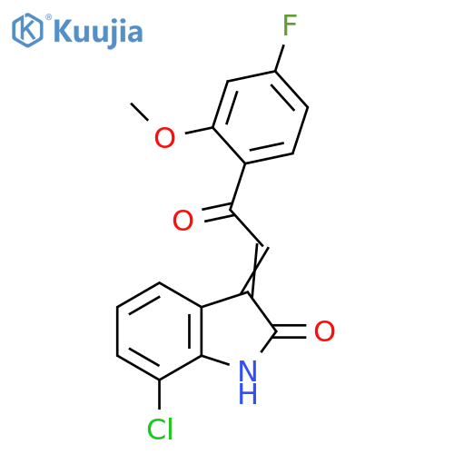 (3Z)-7-chloro-3-[2-(4-fluoro-2-methoxyphenyl)-2-oxoethylidene]-1H-indol-2-one structure